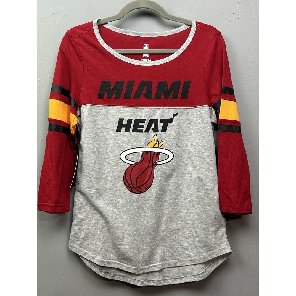 Miami Heat 3/4 Sleeve Shirt Womens Medium UNK Graphic NBA‎ NEW